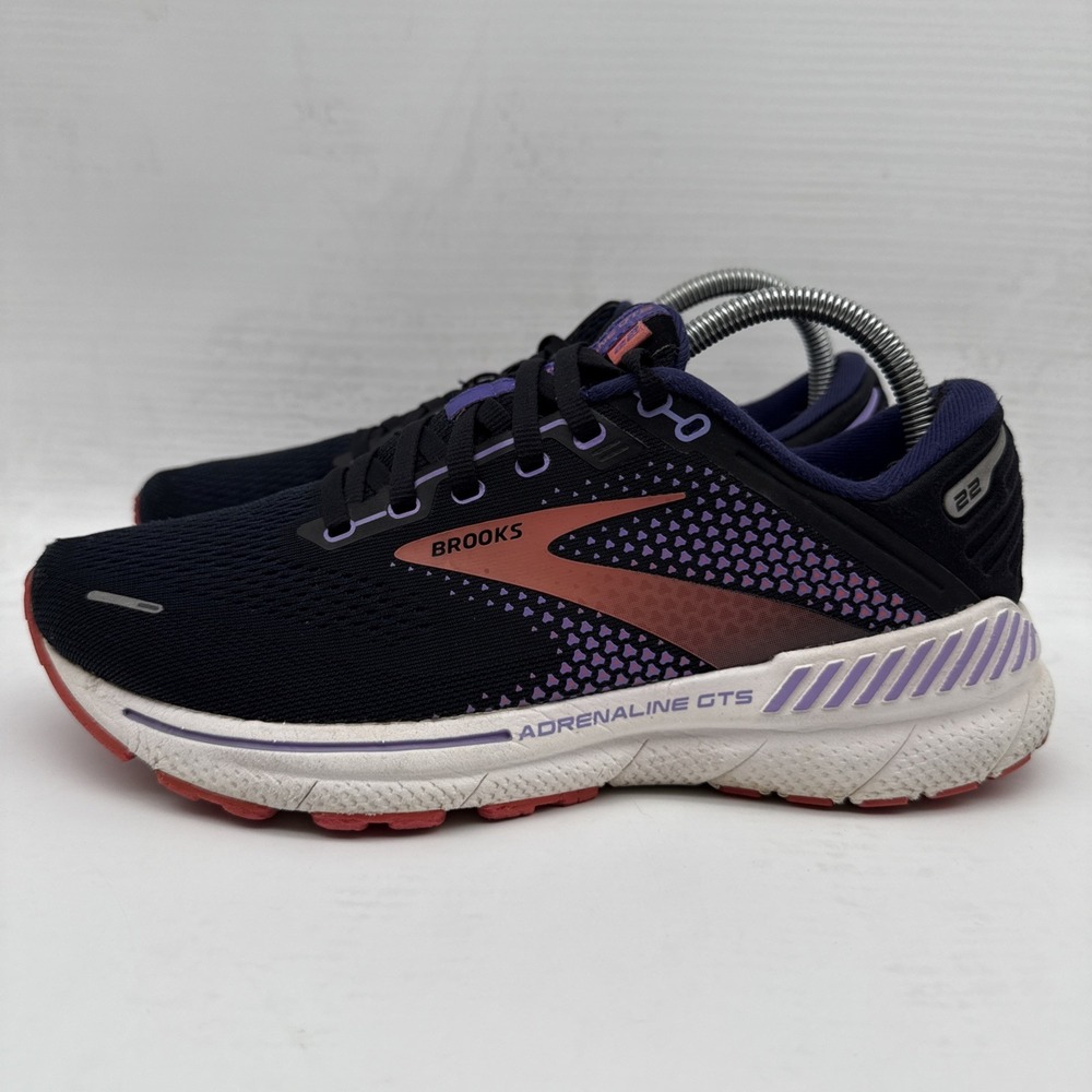 Brooks Adrenaline GTS 22 Black Purple Pink Running Shoes Women's 9B 1203531B080